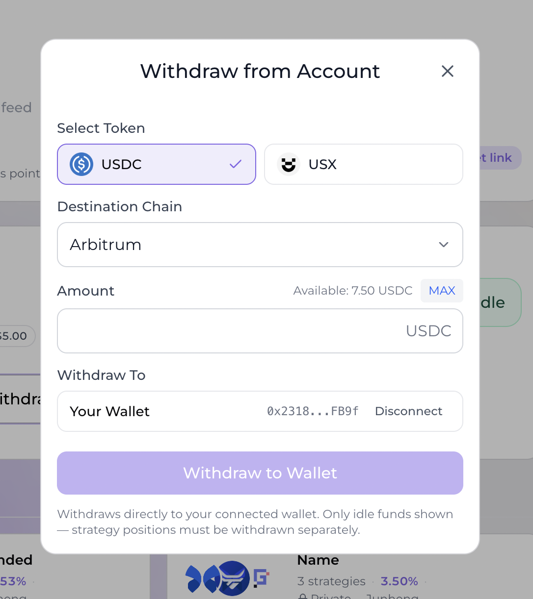 Withdraw from Account